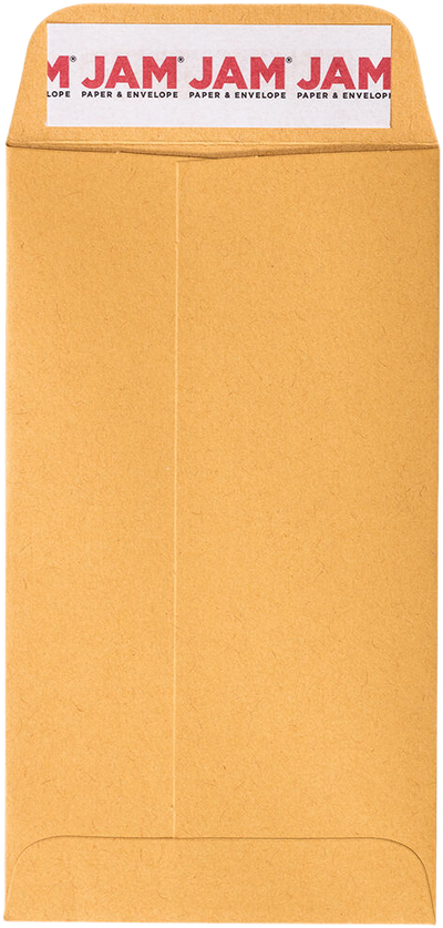Brown Kraft 28lb #6 Coin Envelopes (3 3/8 x 6) with Peel & Seal