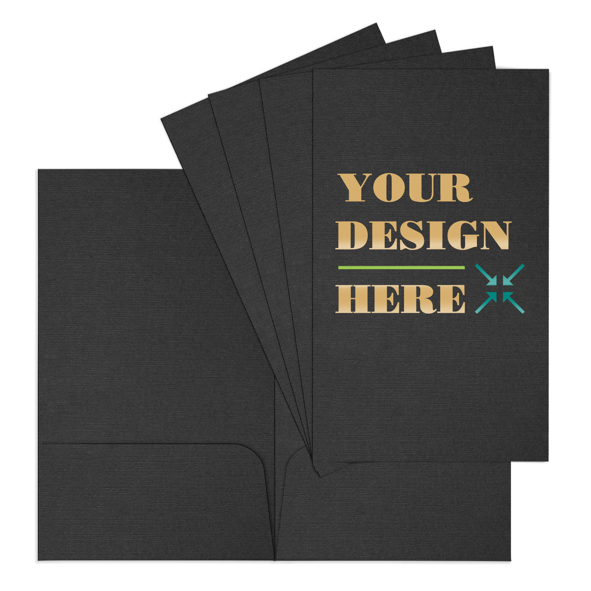 Black Linen 9 x 14 1/2 Legal Folders