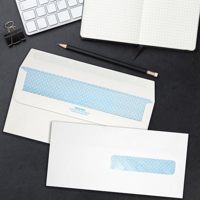 White with Security Tint 24lb #10 1/2 Health Insurance Envelopes (4 1/2 x 9 1/2) with Peel & Seal