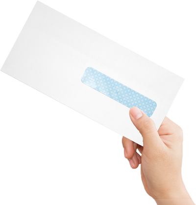 White with Security Tint 24lb #10 1/2 Health Insurance Envelopes (4 1/2 x 9 1/2) with Peel & Seal