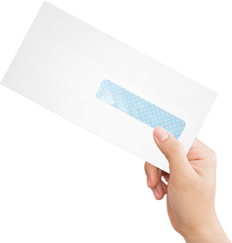 White with Security Tint 24lb #10 1/2 Health Insurance Envelopes (4 1/2 x 9 1/2) with Peel & Seal