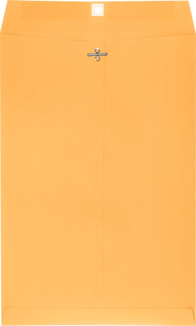 Brown Kraft 24lb 10 x 15 Open End Envelopes with Clasp