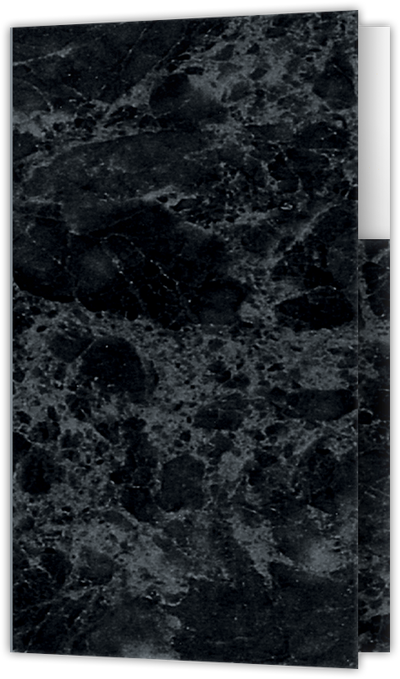 Black Marble Semi-Gloss 14pt C1S 2 3/4 x 4 1/2 One Curved Pocket Key Card Holders with 3 Inch Pocket