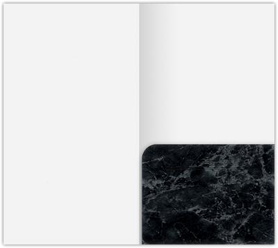 Black Marble Semi-Gloss 14pt C1S 3 3/8 x 6 One Pocket Key Card Holders with 2 1/2 Inch Pocket