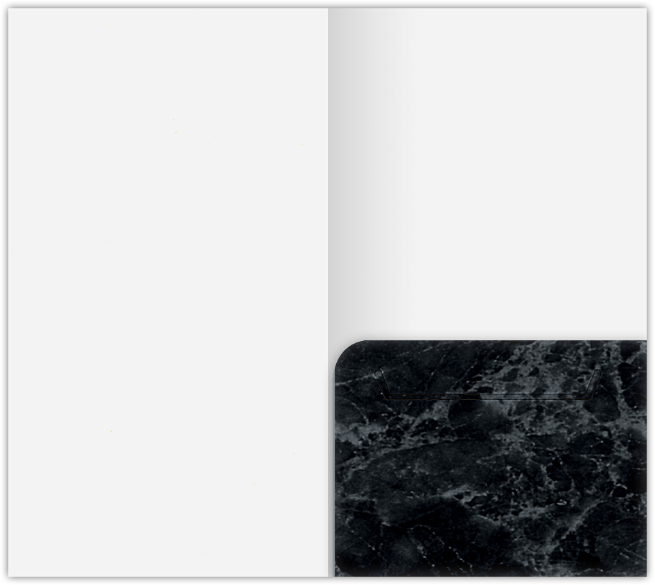Black Marble Semi-Gloss 14pt C1S 3 3/8 x 6 One Pocket Key Card Holders with 2 1/2 Inch Pocket