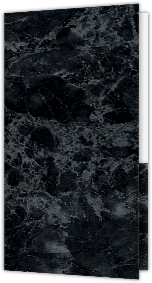 Black Marble Semi-Gloss 14pt C1S 3 3/8 x 6 One Pocket Key Card Holders with 2 1/2 Inch Pocket