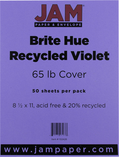 Violet Purple 65lb 8 1/2 x 11 Cardstock