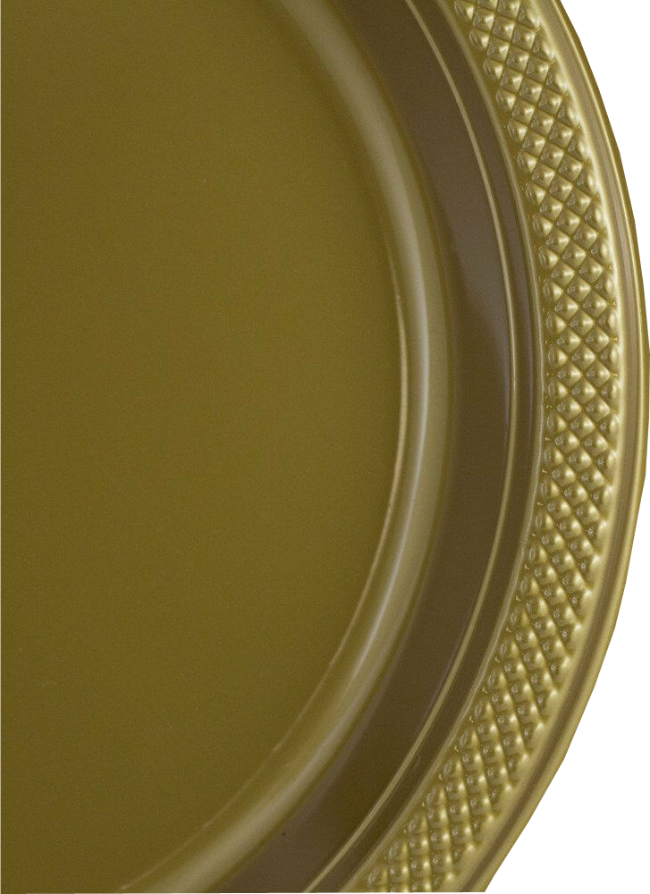 Gold Large 3 Compartment Plastic Plates (10 1/4 Inch) - 20 Pack