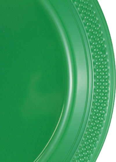 Green Large Plastic Plates (10 1/4 Inch) - 20 Pack