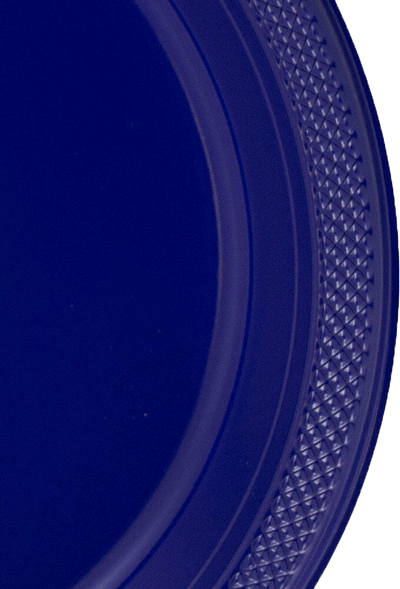 Navy Blue Large Plastic Plates (10 1/4 Inch) - 20 Pack
