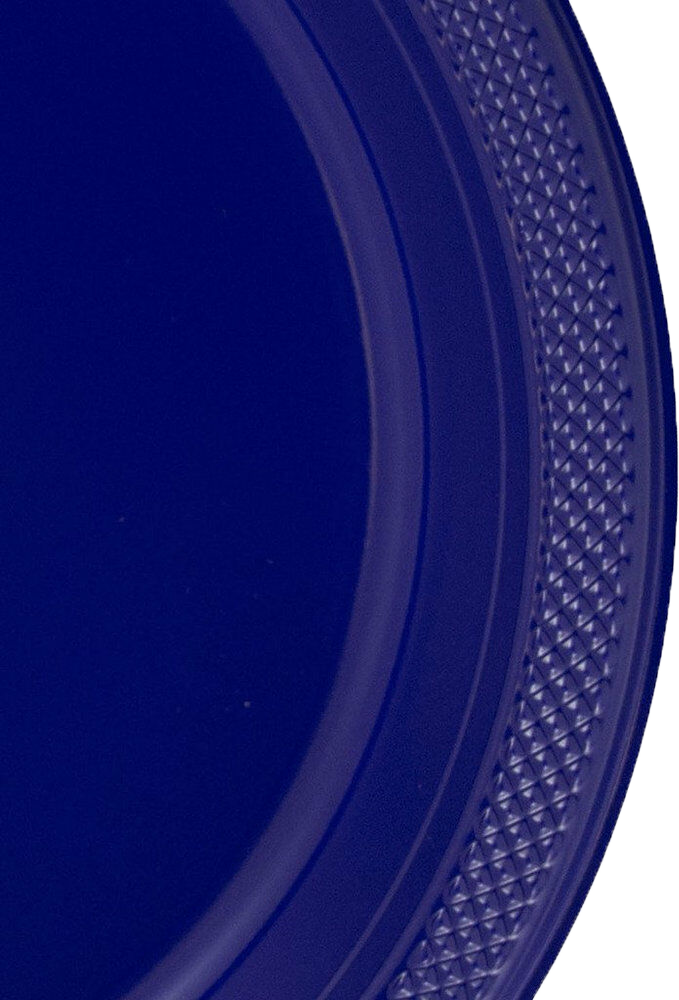 Navy Blue Large Plastic Plates (10 1/4 Inch) - 20 Pack