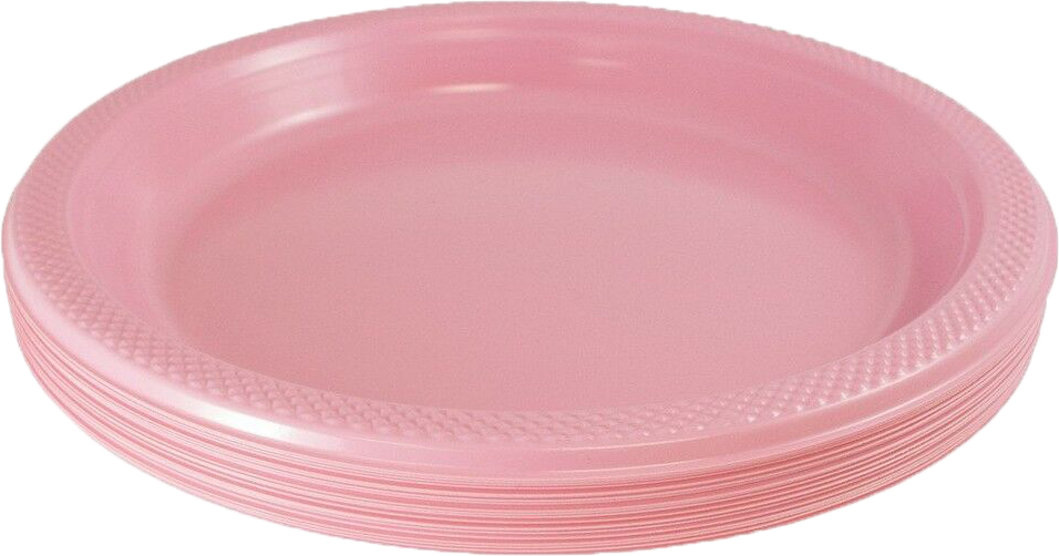 Light Pink Large Plastic Plates (10 1/4 Inch) - 20 Pack