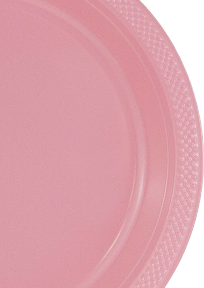 Light Pink Large Plastic Plates (10 1/4 Inch) - 20 Pack