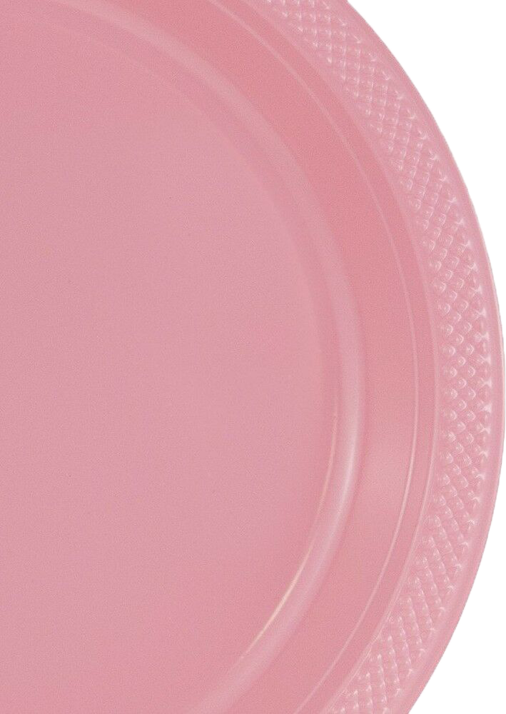 Light Pink Large Plastic Plates (10 1/4 Inch) - 20 Pack