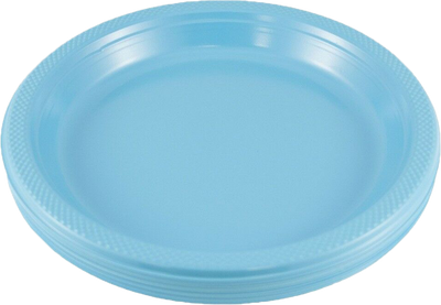 Sea Blue Large Plastic Plates (10 1/4 Inch) - 20 Pack