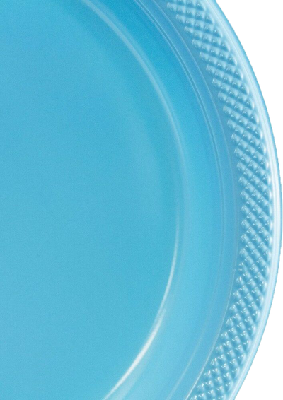 Sea Blue Large Plastic Plates (10 1/4 Inch) - 20 Pack
