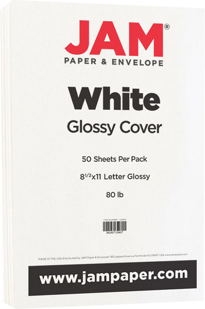 Glossy White 100lb 8 1/2 x 11 Cardstock