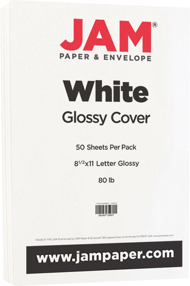 Glossy White 100lb 8 1/2 x 11 Cardstock