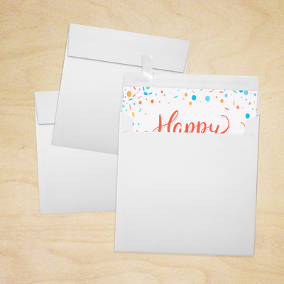 White 28lb 5 x 5 Square Envelopes with Peel & Seal