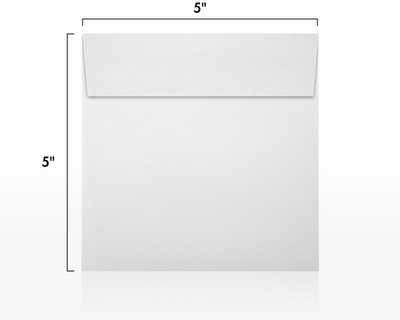 White 28lb 5 x 5 Square Envelopes with Peel & Seal