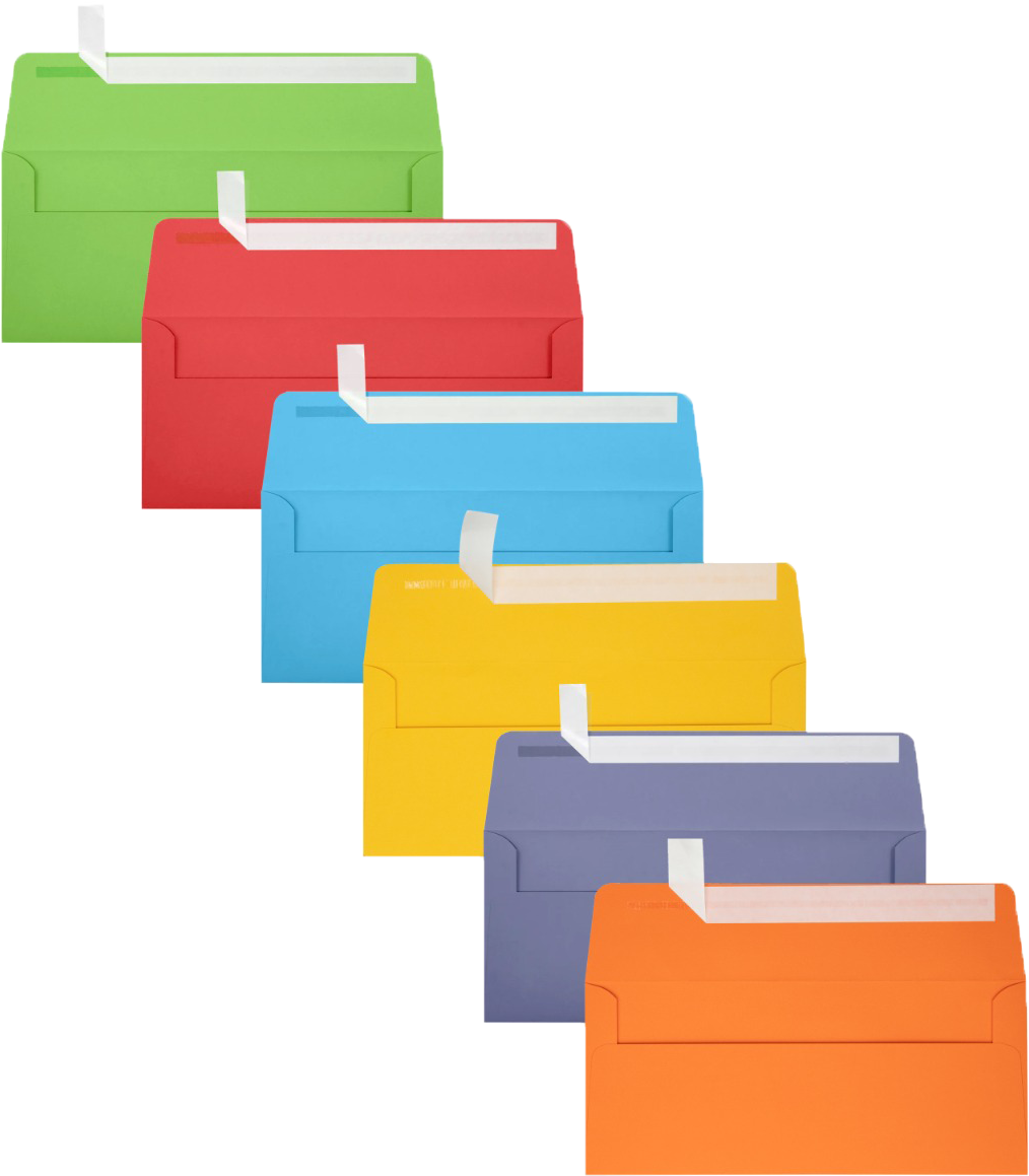 Assorted Primary #10 (4 1/8 x 9 1/2) Envelopes - 150 Pack