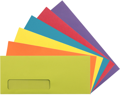 Assorted Primary #10 Window Envelope (3 1/2 x 6 1/2) - 150 Pack