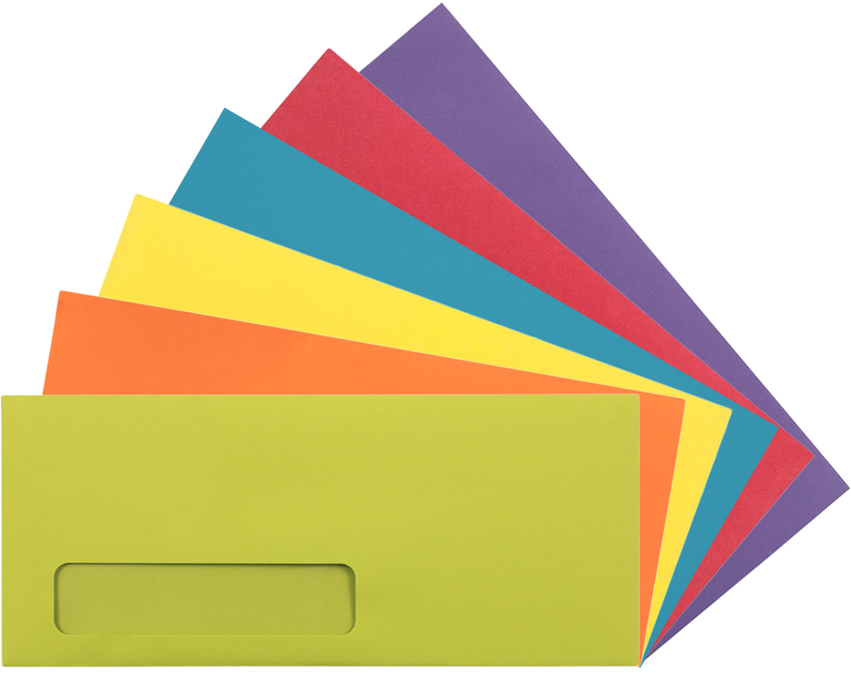 Assorted Primary #10 Window Envelope (3 1/2 x 6 1/2) - 150 Pack