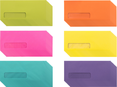 Assorted #10 Window Envelope (3 1/2 x 6 1/2) - 150 Pack