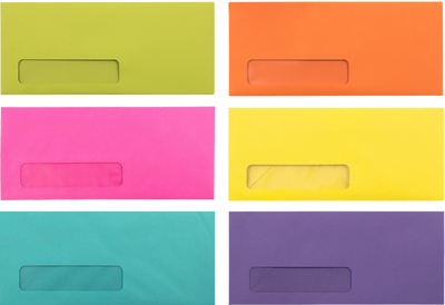 Assorted #10 Window Envelope (3 1/2 x 6 1/2) - 150 Pack