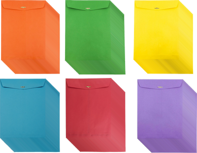 Assorted 10 x 13 Open End Envelopes with Clasp - 150 Pack