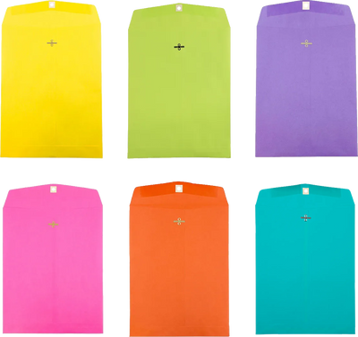 Fashion Assorted 10 x 13 Open End Envelopes with Clasp - 150 Pack