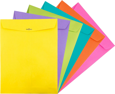 Fashion Assorted 10 x 13 Open End Envelopes with Clasp - 150 Pack