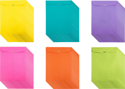 Fashion Assorted 10 x 13 Open End Envelopes with Clasp - 150 Pack