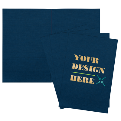 Dark Blue Linen 6 x 9 Folders