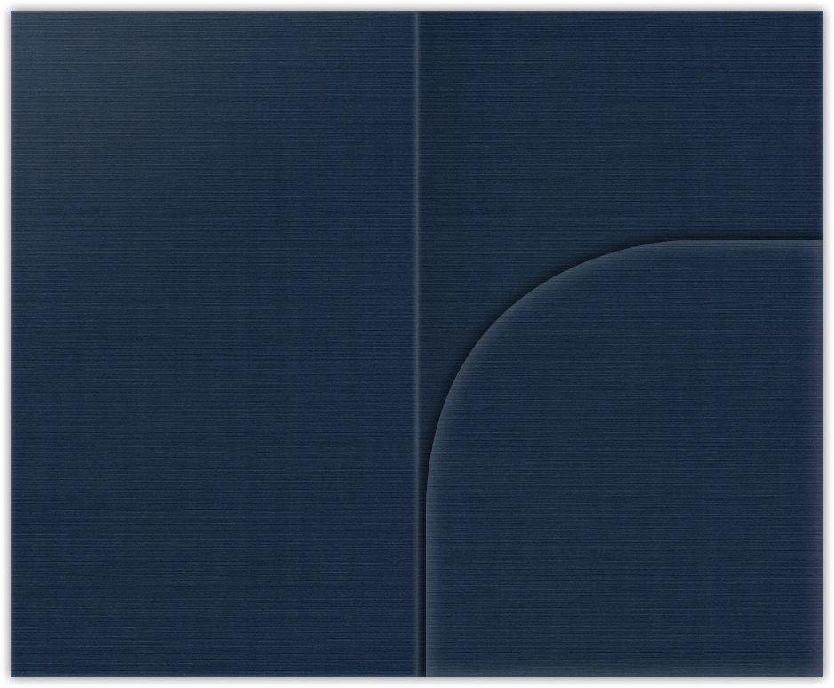 Dark Blue Linen 100lb 2 3/4 x 4 1/2 One Curved Pocket Key Card Holders with 3 Inch Pocket