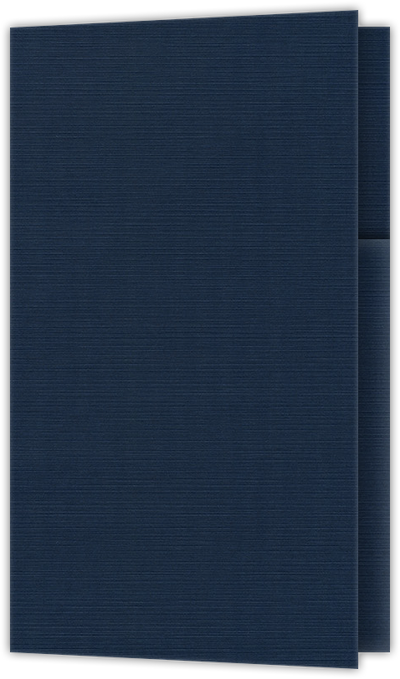 Dark Blue Linen 100lb 2 3/4 x 4 1/2 One Curved Pocket Key Card Holders with 3 Inch Pocket