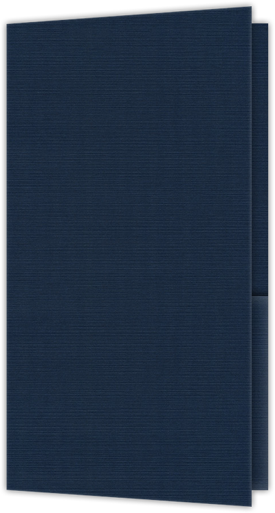 Dark Blue Linen 100lb 3 3/8 x 6 One Pocket Key Card Holders with 2 1/2 Inch Pocket