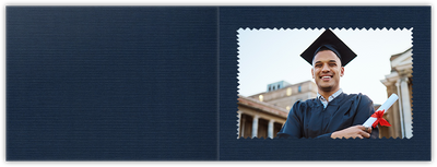 Dark Blue Linen 6 x 4 Landscape Photo Holder
