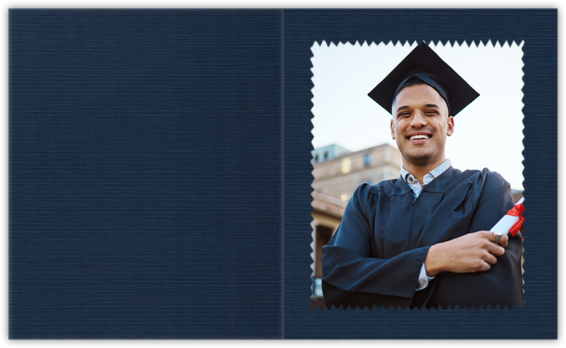 Dark Blue Linen 8 x 10 Portrait Photo Holder