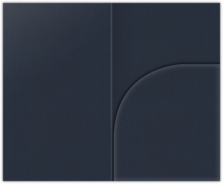 Deep Blue Cordwain 90lb 2 3/4 x 4 1/2 One Curved Pocket Key Card Holders with 3 Inch Pocket