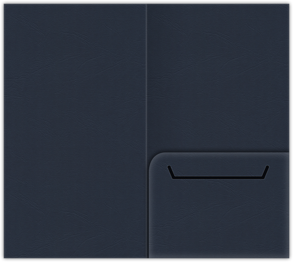 Deep Blue Cordwain 90lb 3 3/8 x 6 One Pocket Key Card Holders with 2 1/2 Inch Pocket