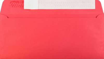 Red 24lb #10 Square Flap Envelopes (4 1/8 x 9 1/2) with Peel & Seal
