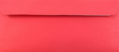 Red 24lb #10 Square Flap Envelopes (4 1/8 x 9 1/2) with Peel & Seal