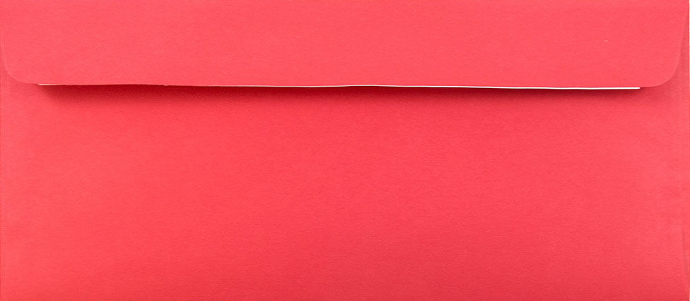 Red 24lb #10 Square Flap Envelopes (4 1/8 x 9 1/2) with Peel & Seal