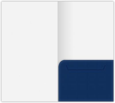 Navy Semi-Gloss 14pt C1S 3 3/8 x 6 One Pocket Key Card Holders with 2 1/2 Inch Pocket