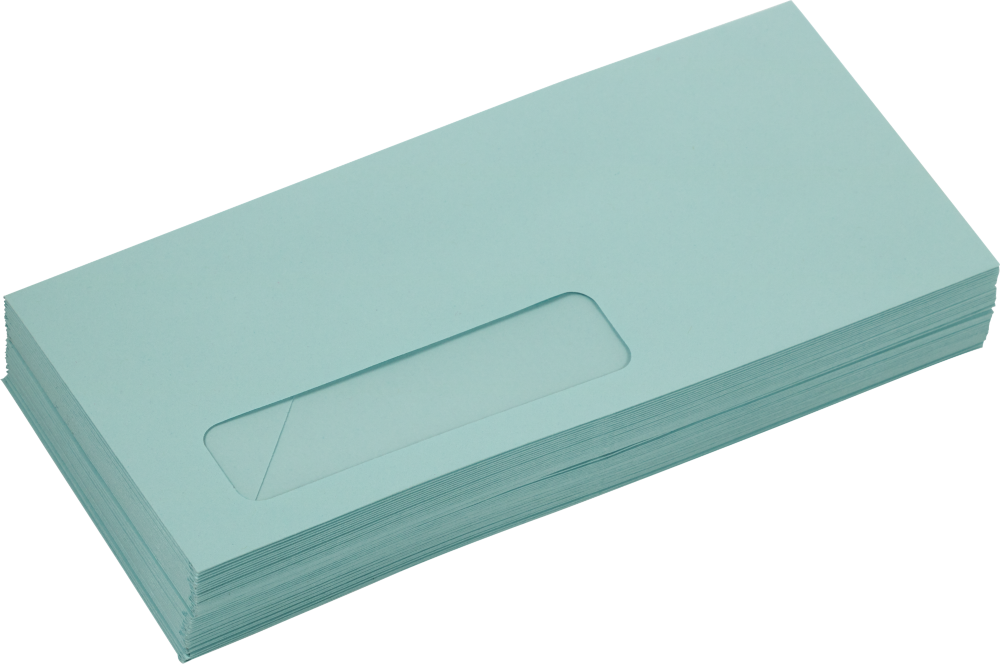 Pastel Blue 24lb #10 Window Envelopes (4 1/8 x 9 1/2)