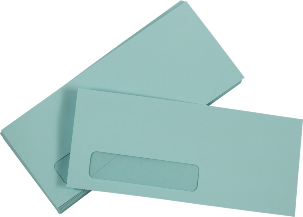 Pastel Blue 24lb #10 Window Envelopes (4 1/8 x 9 1/2)