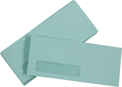Pastel Blue 24lb #10 Window Envelopes (4 1/8 x 9 1/2)