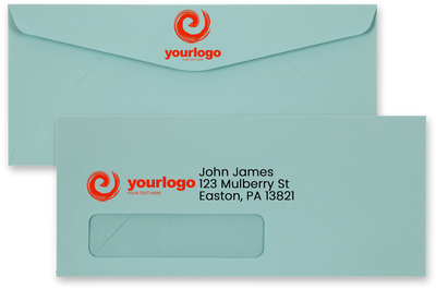 Pastel Blue 24lb #10 Window Envelopes (4 1/8 x 9 1/2)