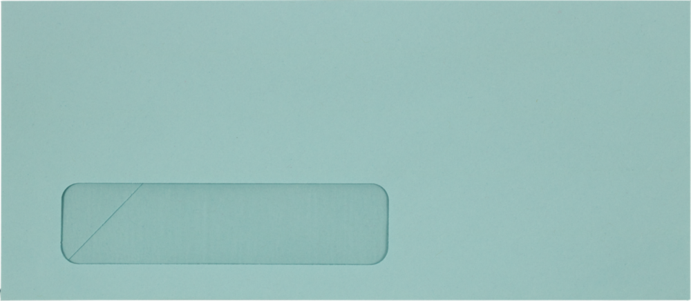 Pastel Blue 24lb #10 Window Envelopes (4 1/8 x 9 1/2)
